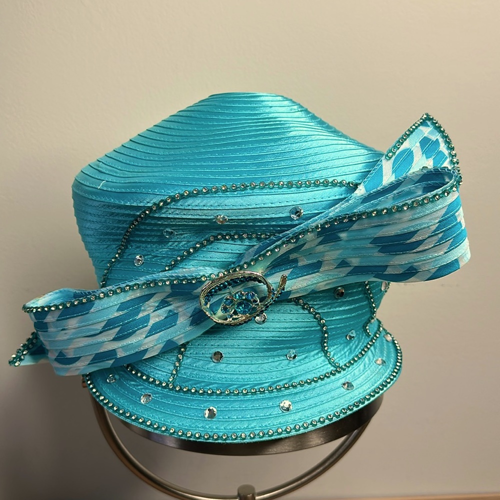 Church Hat - Green/ Baby Blue